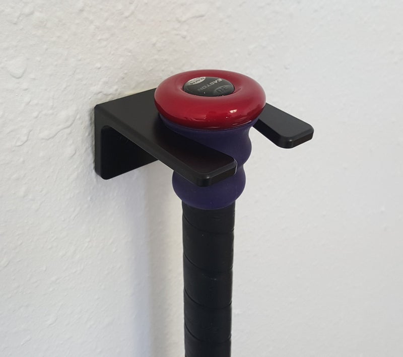 حامل مضرب فردي من الألومنيوم من Grip-N-Rip - شاشة العرض - حامل - مطلي بالمسحوق - أسود